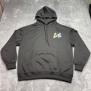 Level Graphic Hoodie Mens‎ L Black Excellent I Adore You Quote Pullover